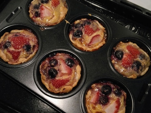 簡単!冷凍パイシート1枚!いちごのエッグタルト風